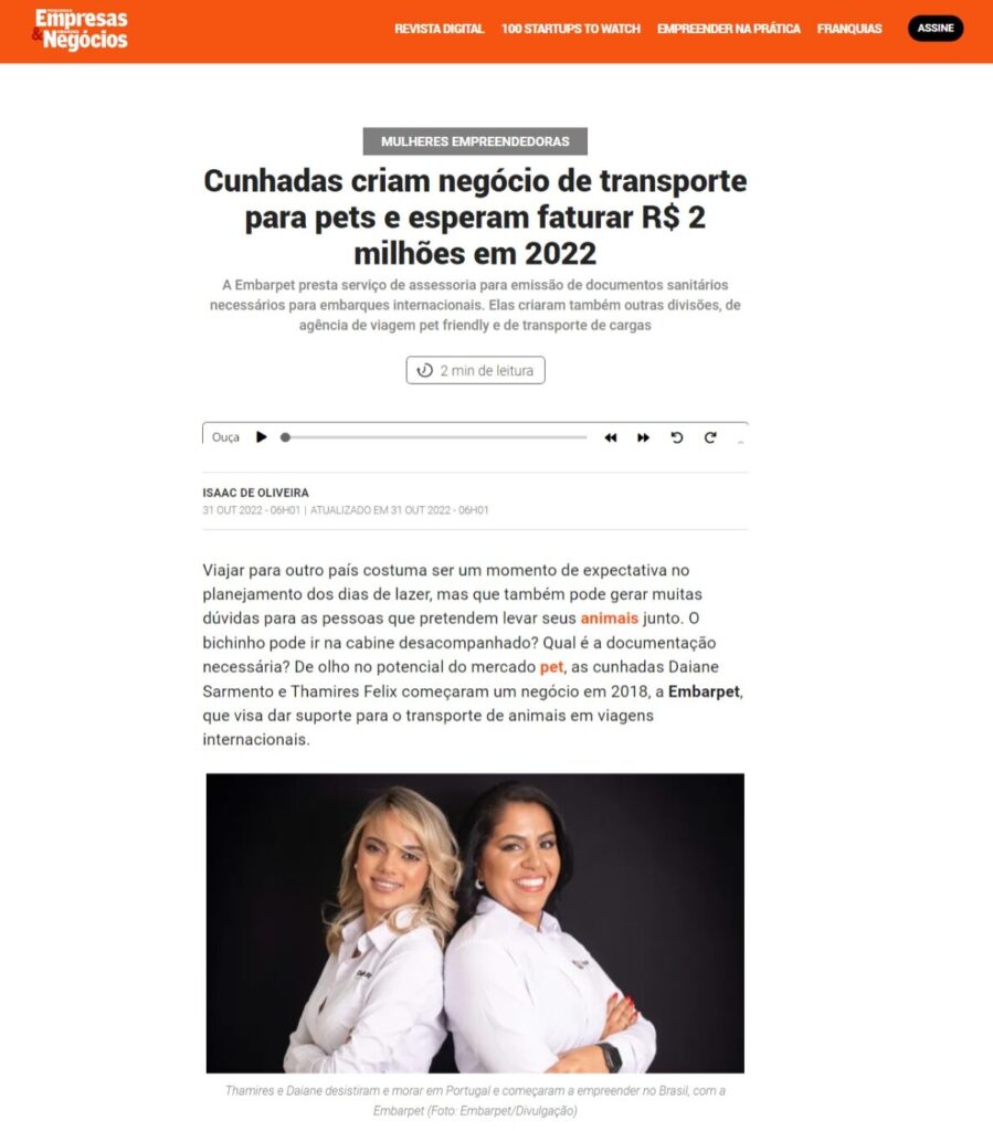 Matéria Revista PEGN Globo - 31/10/2022